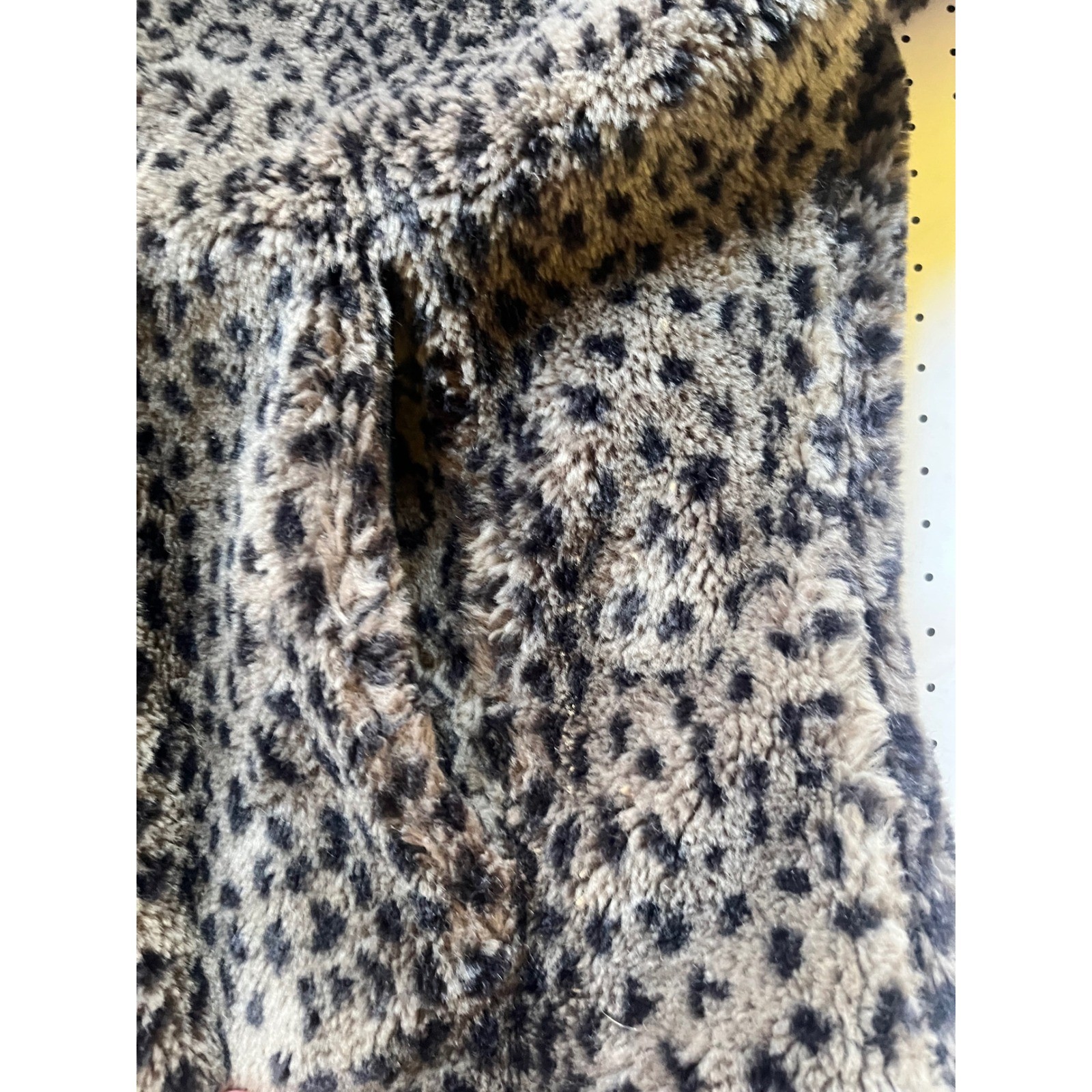 Vintage Express Faux Leopard Fur Coat Womens XL Long Plush Animal Print Jacket