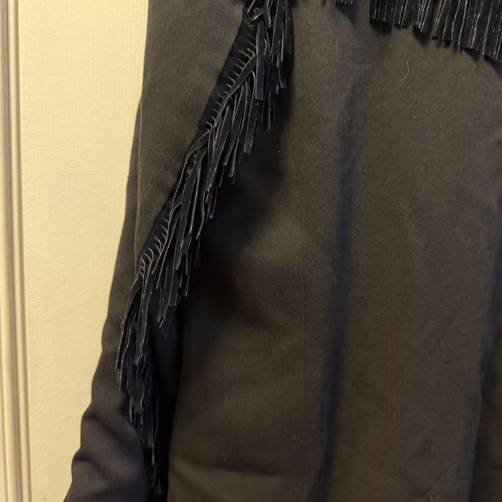Vintage 80’s 90’s Criscione Jacket Black Western FRINGED-MEDIUM