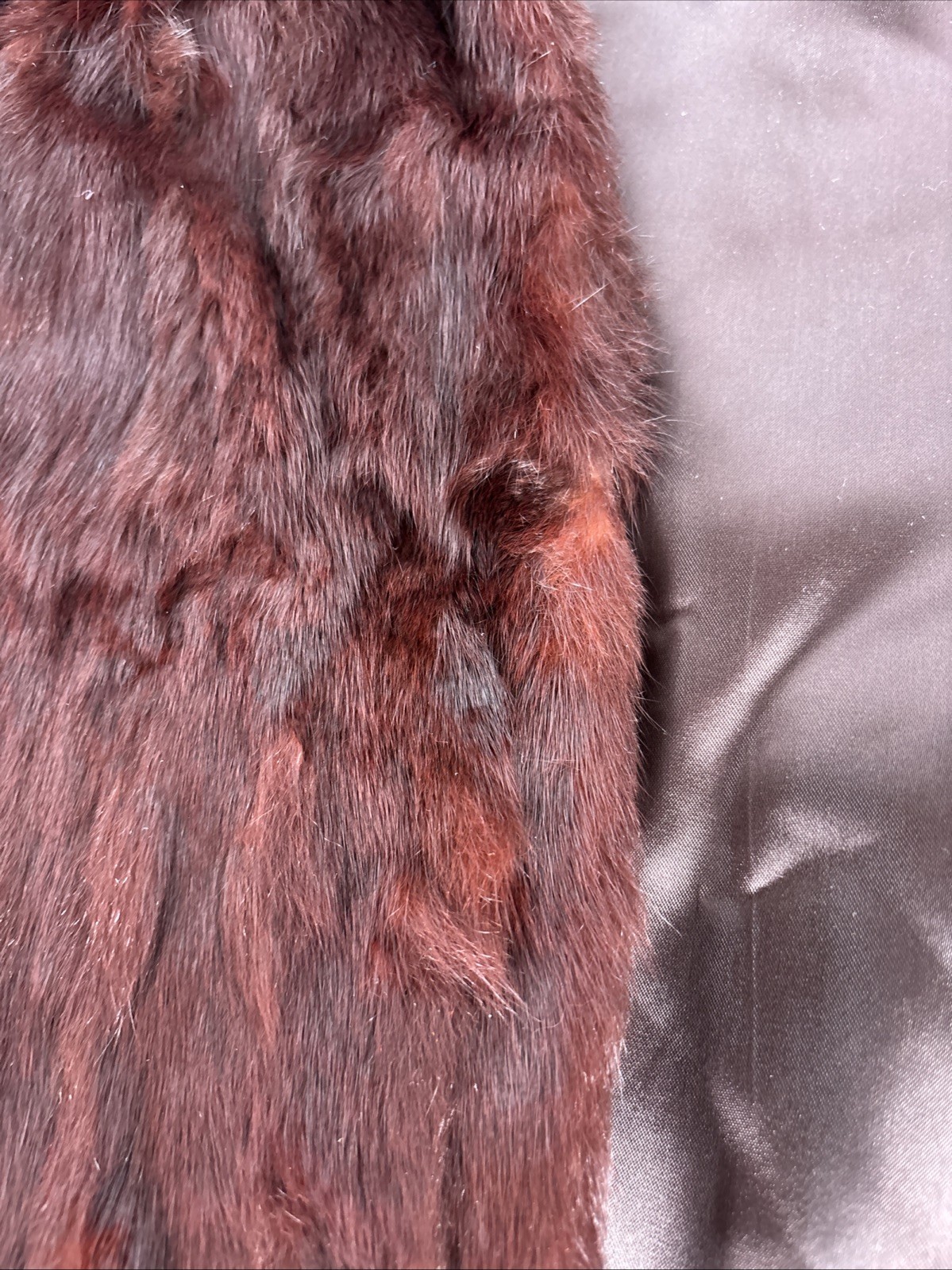 Vintage 1950s Chocolate Brown Mink Fur Jacket 3/4 Sleeve Hook Closures Monogram
