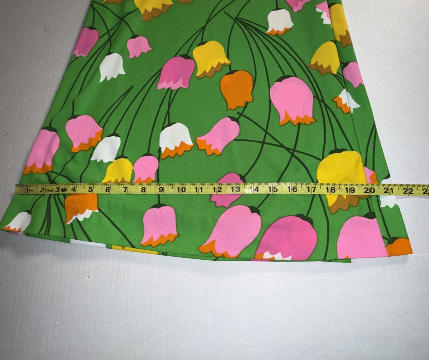 Vintage 60s Mod Tulip Floral Wrap Top Wide Leg Palazzo Pants Set S XS 2/4 W-26″