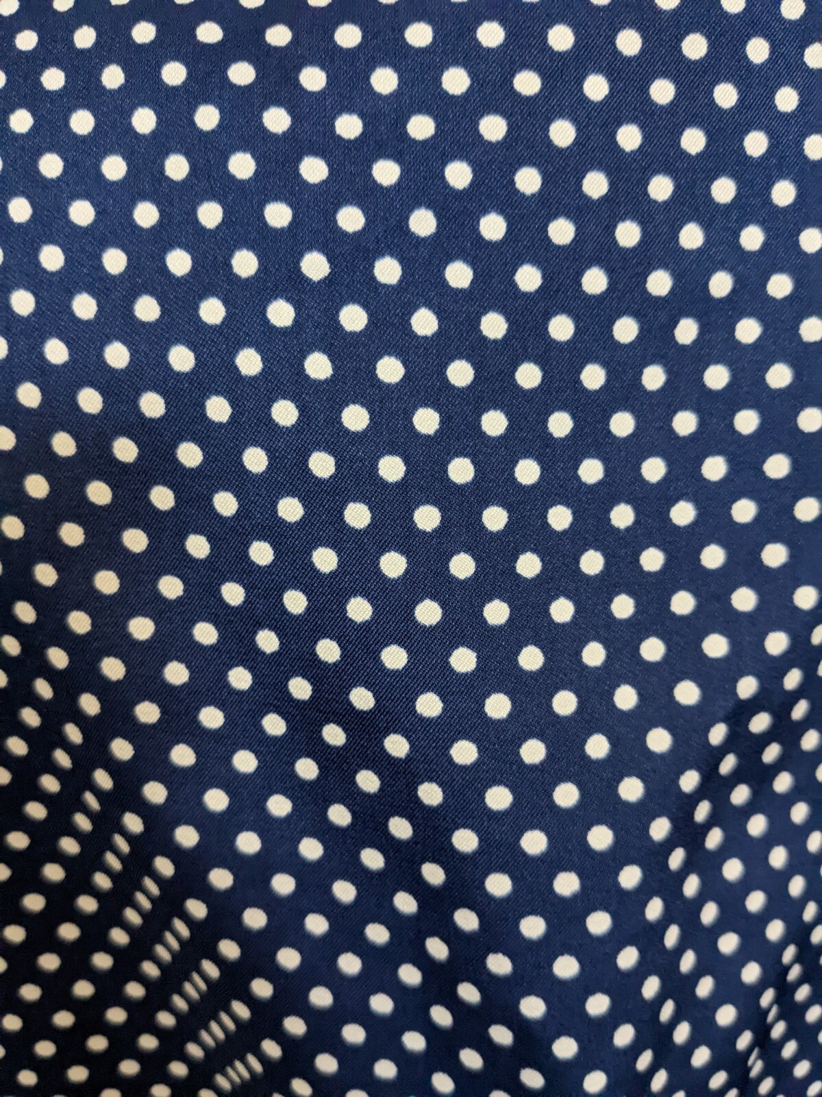 VTG 1970s Lee Mar Necktie Button Blouse Shirt Blue Polka Dot Sears Sz 14 Large L
