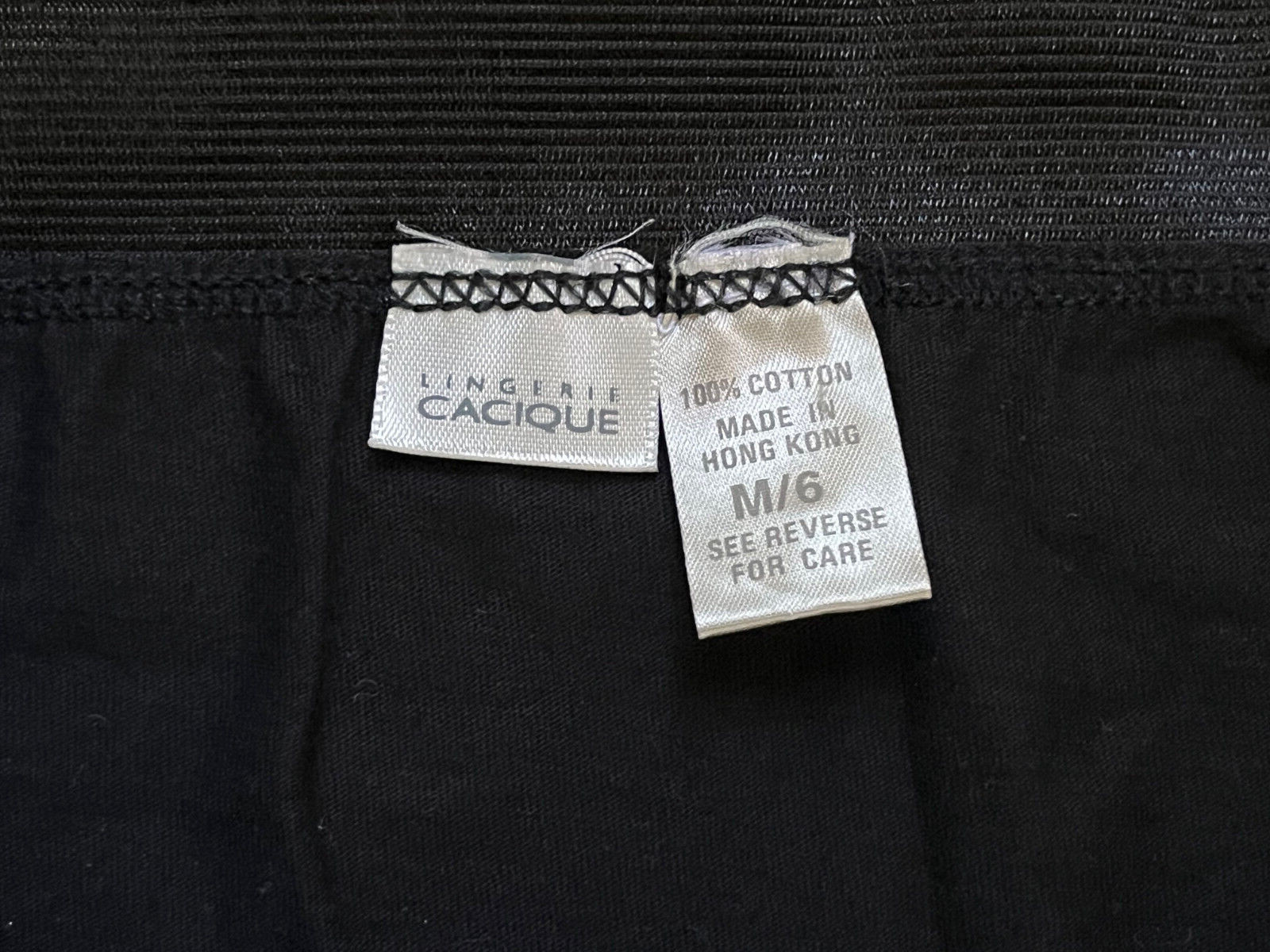 524 CACIQUE Lingerie Med Black Hi Cut Wide Waistband Brief Panty #11655 VINTAGE