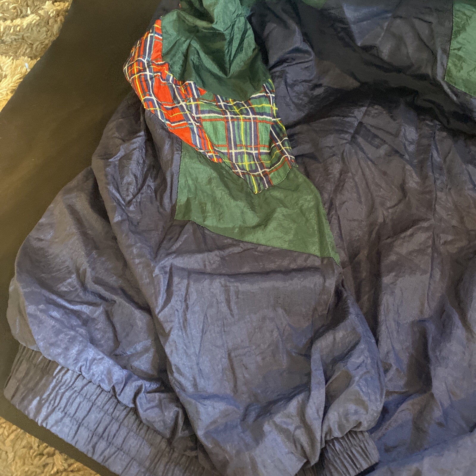 Rare Vintage 90s Laura Katherine Navy Blue And GreenWindbreaker Tracksuit Size M