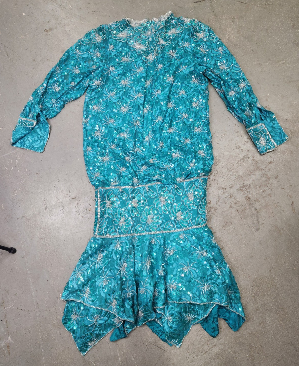 Vintage Judith Ann Creations Dress Womens Small Silk Beaded Cocktail Sequined
