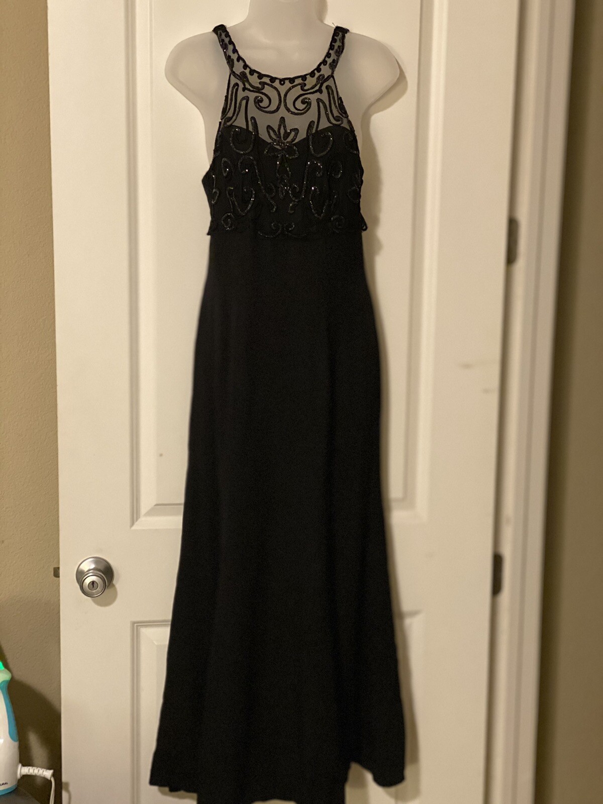 Blondie And Me Vintage Black Beaded Evening Formal Dress Made In USA Size 7