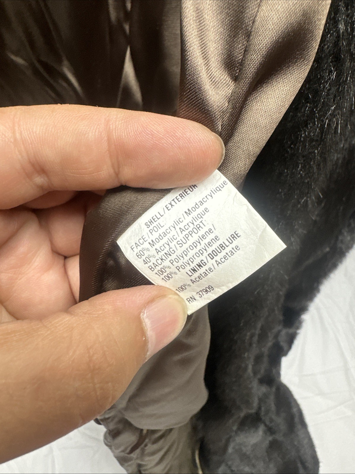 Monterey Fashions Vintage BLACK Faux Fur Coat Made İn USA 20W