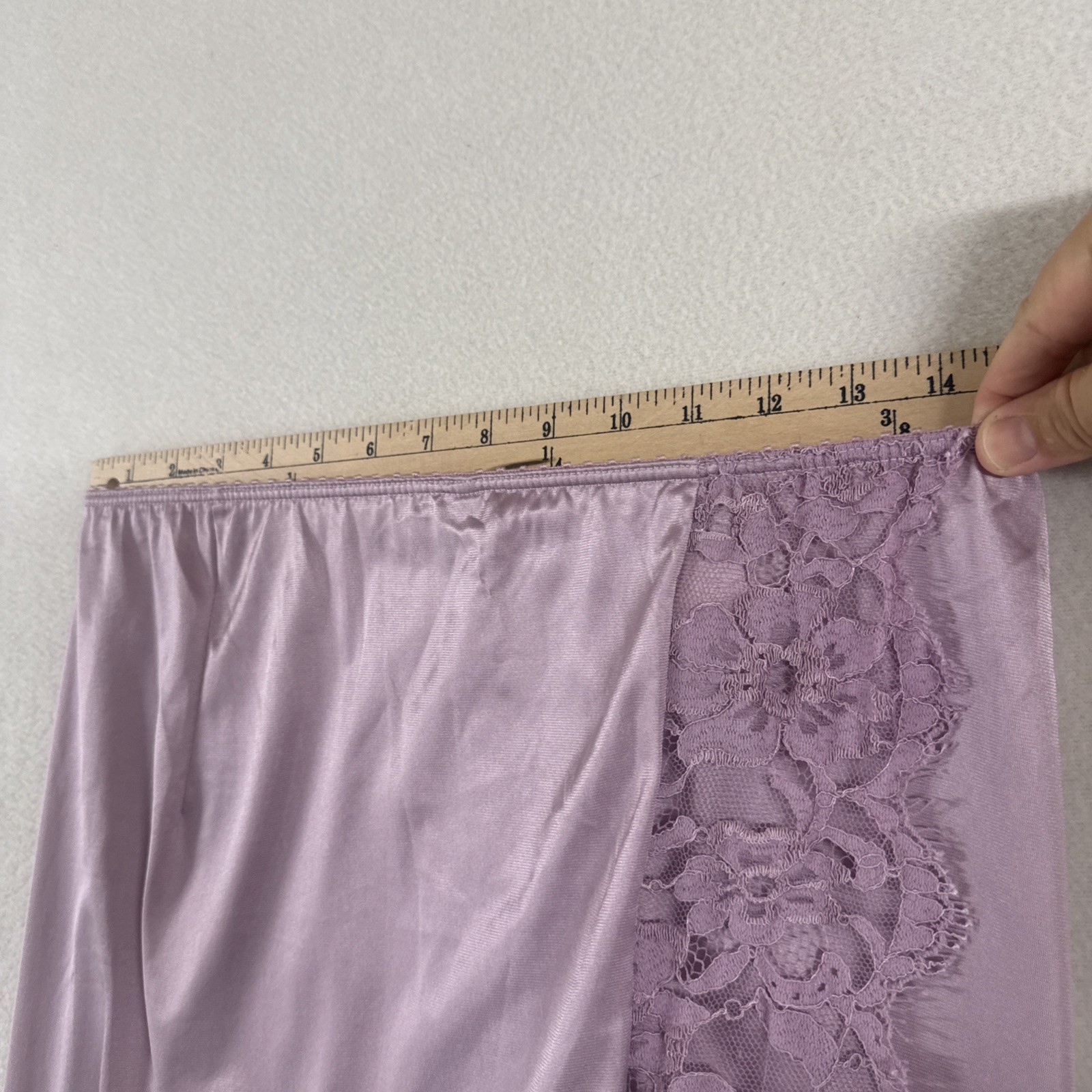 Vtg Half Slip Side Lace Slit XS Union Made Light Purple Lilac 1960s 1970s Pinup