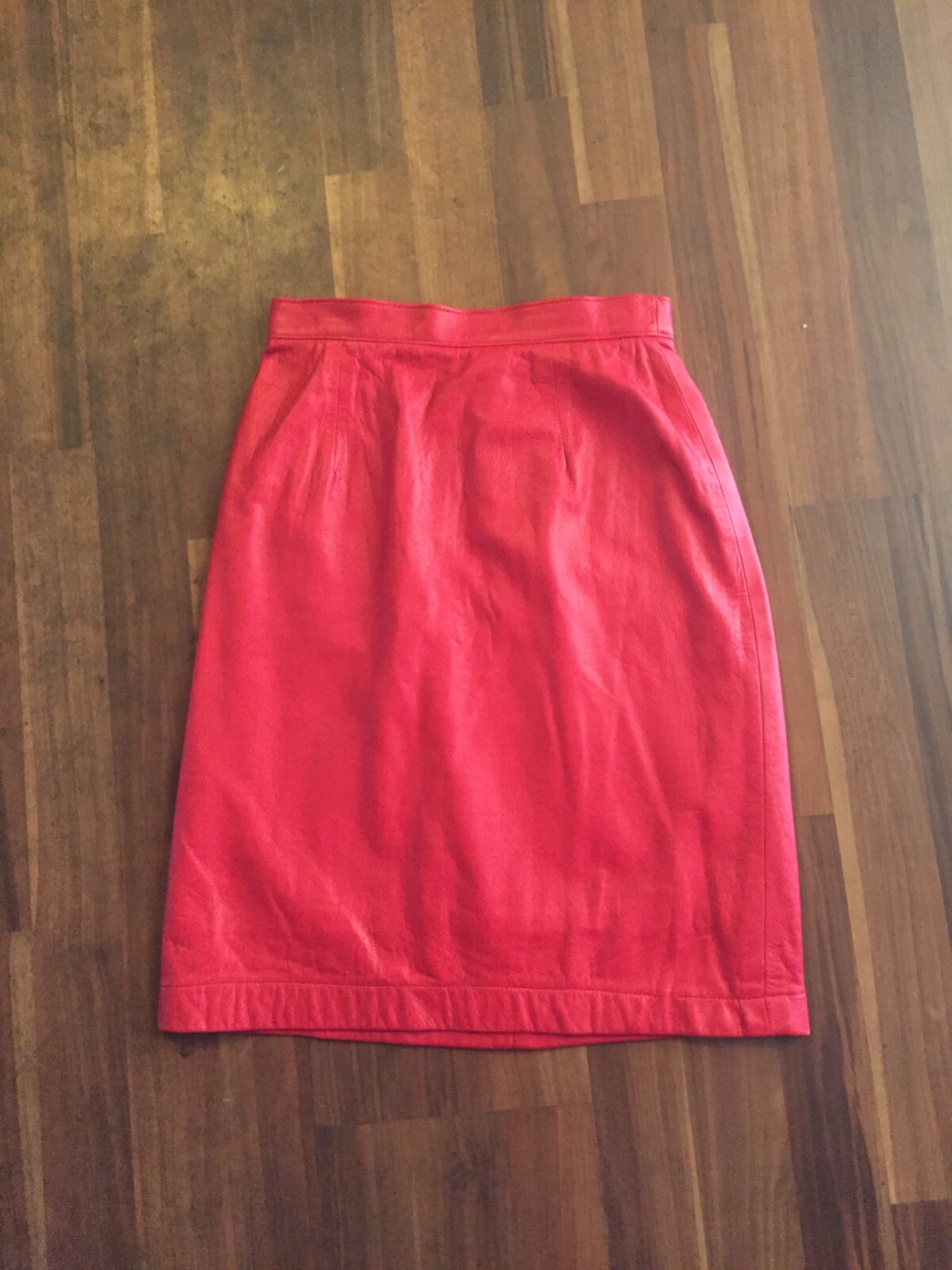 VAKKO 3pc. Lipstick Red Suede Coat w 2 Matching Skirts Ensemble