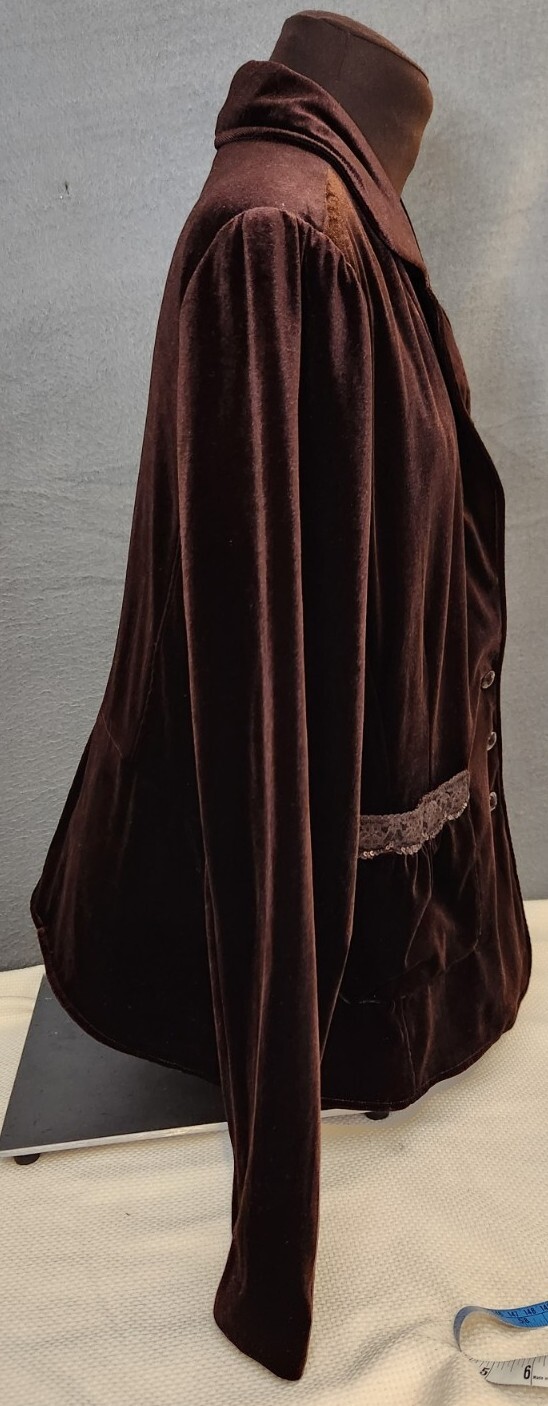 Cj Banks Vtg Y2K Brown Dressy Velveteen Jacket Shoulder Pads & Pockets Size X