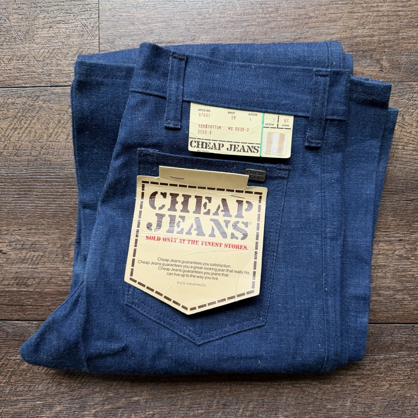 NWT Vintage 1970’s Womens 29” Cheap Jeans Deadstock 100% Cotton Blue Flare Jeans