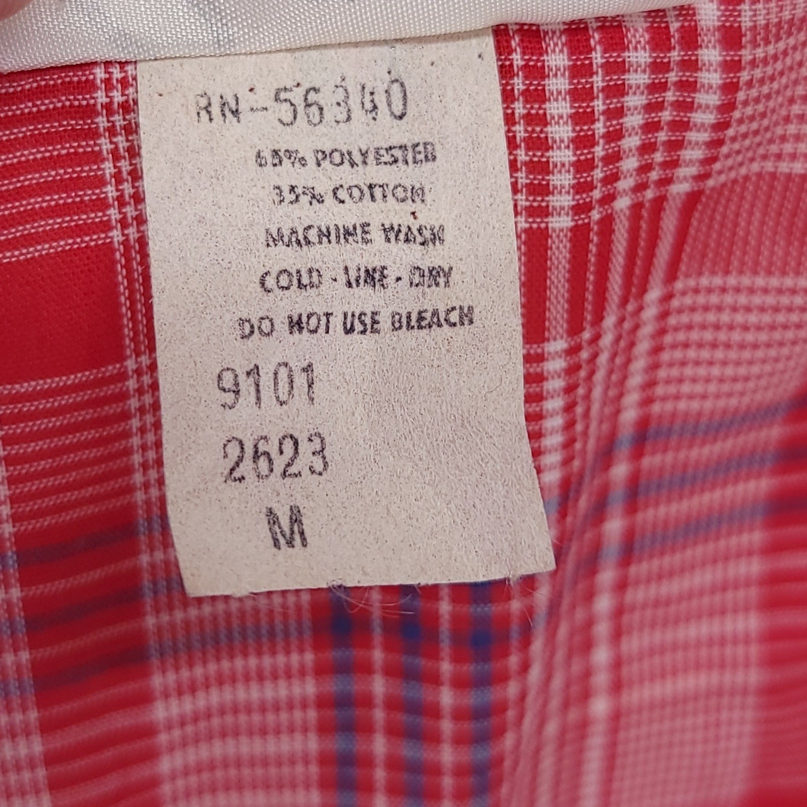 Romance of California Vintage Red Plaid Sailor Collar Blouse Blue Bow Medium