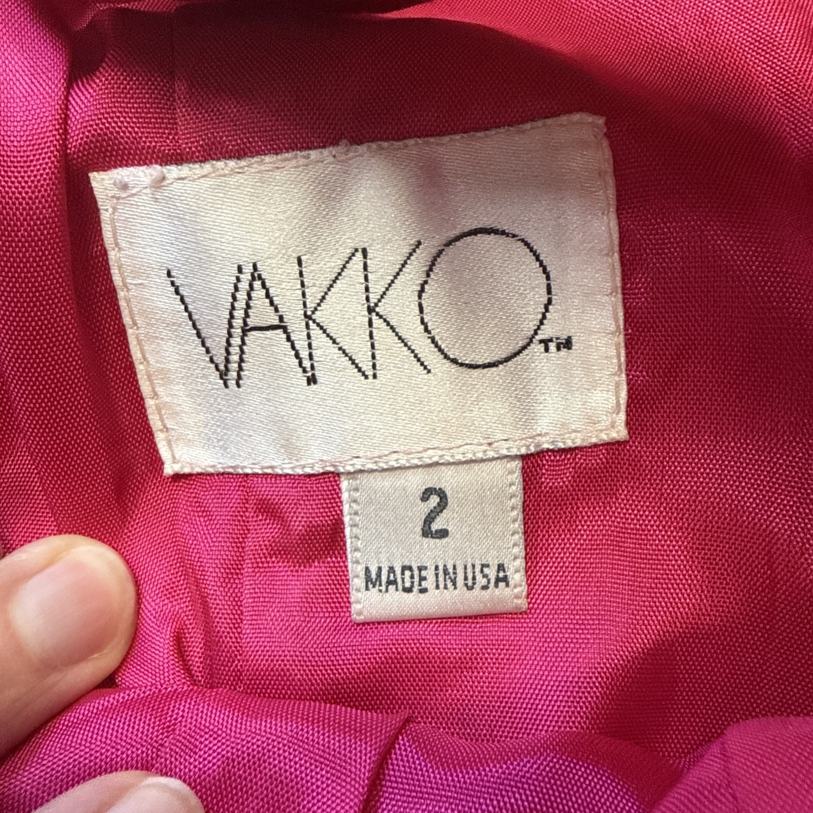 VTG 90’s Vakko Pink Leather Body Con sleeveless Barbie dress size 02