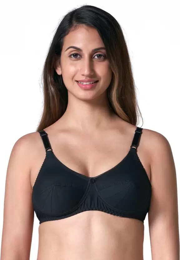 Saree Bra – BLACK Double Layered Plus Size Non Padded Wireless Cotton Sexy Bra