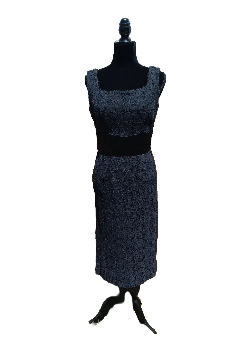1960s Joan Leslie Lace Dress Little Black Dress UNION MADE Metal Zipper Vintage
