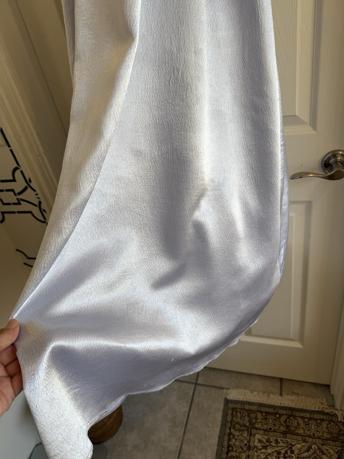 Vintage L.A. Glo Sz 11/12 Prom Dress Blue Lavender Daisies Ball Gown USA Made