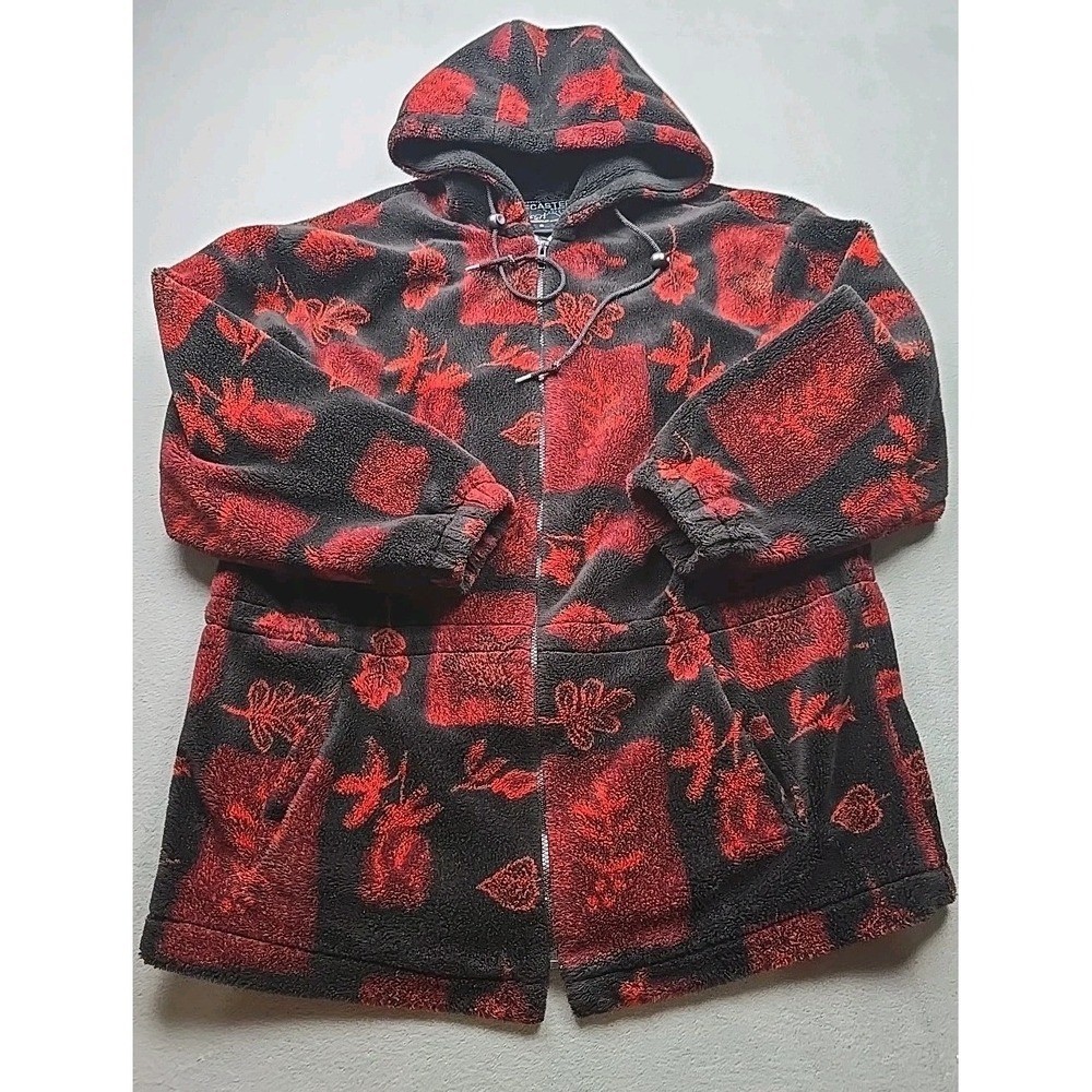 Forecaster Floral Fleece Jacket Hooded Small Full Zip Warm Cozy Vintage Women’s