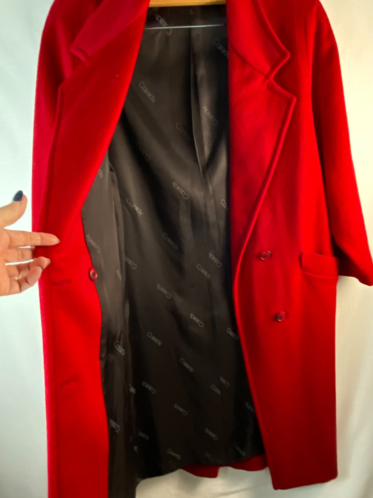 Cassidy Red 100% Pure Wool Vintage Peacoat Work Business Formal Travel