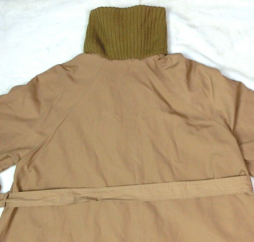 Vintage CORTEFIEL Women’s Size 16 Trench Coat Tan Western Red Liner Turtleneck