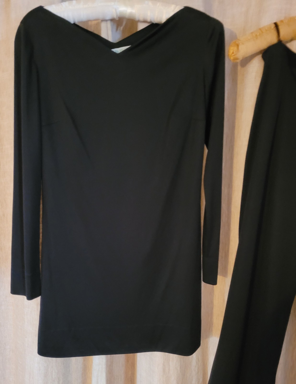 EMILIO PUCCI Vintage Mid 60s Haute Couture Black Silk Jersey Top Pants Set 8 XS