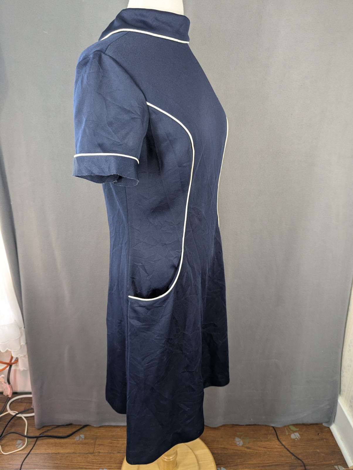 Vintage 60’s MOD Bleeker Street Mid Century Modern Mini Dress Pockets Stewardess