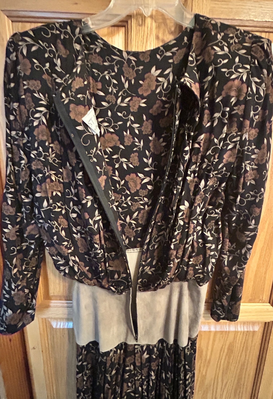 Vintage 80’s Dress „Ronnie Rosado” Genuine Suede Trim Size 10