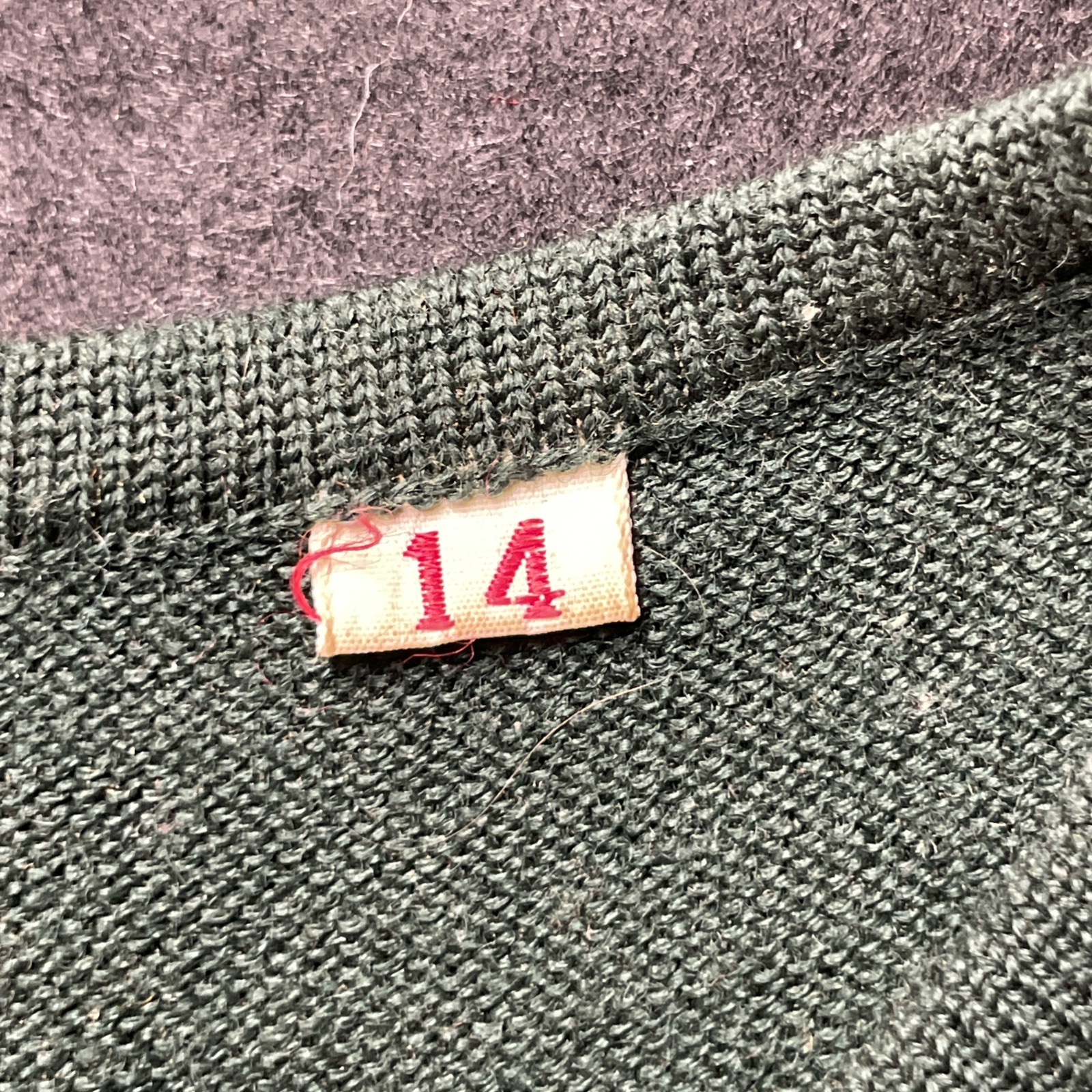 Vintage 60s Wool Sleeveless Vest Shirt Top Green Preppy Secretary Geek Sz 14 VTG