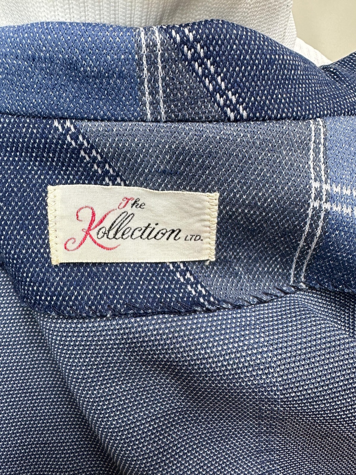 1970s faux denim patchwork dress and blazer by The Kollection Size M