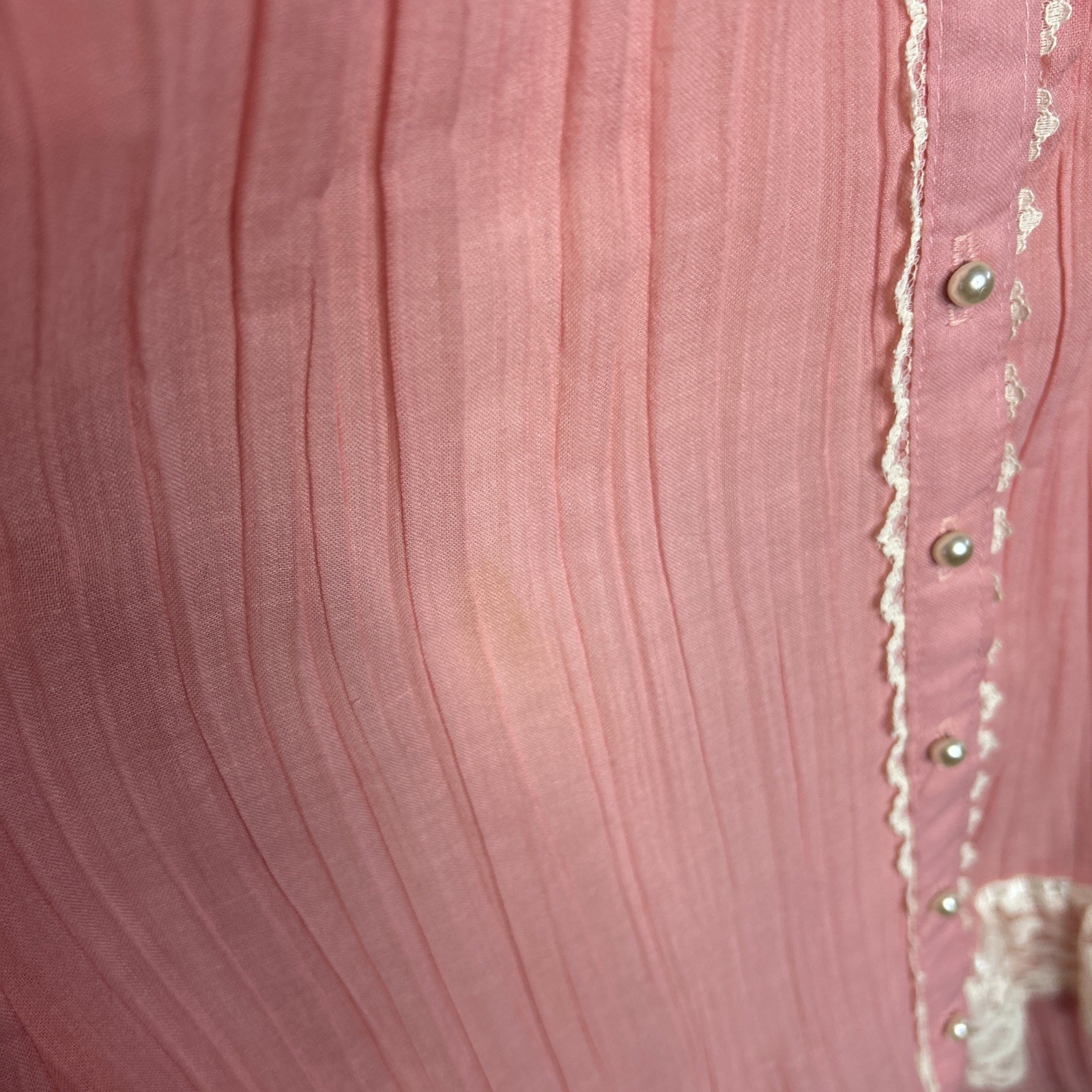 1970s Gunne Sax Pink Prarie Dress Size XS 10 Victorian Revival Country Western