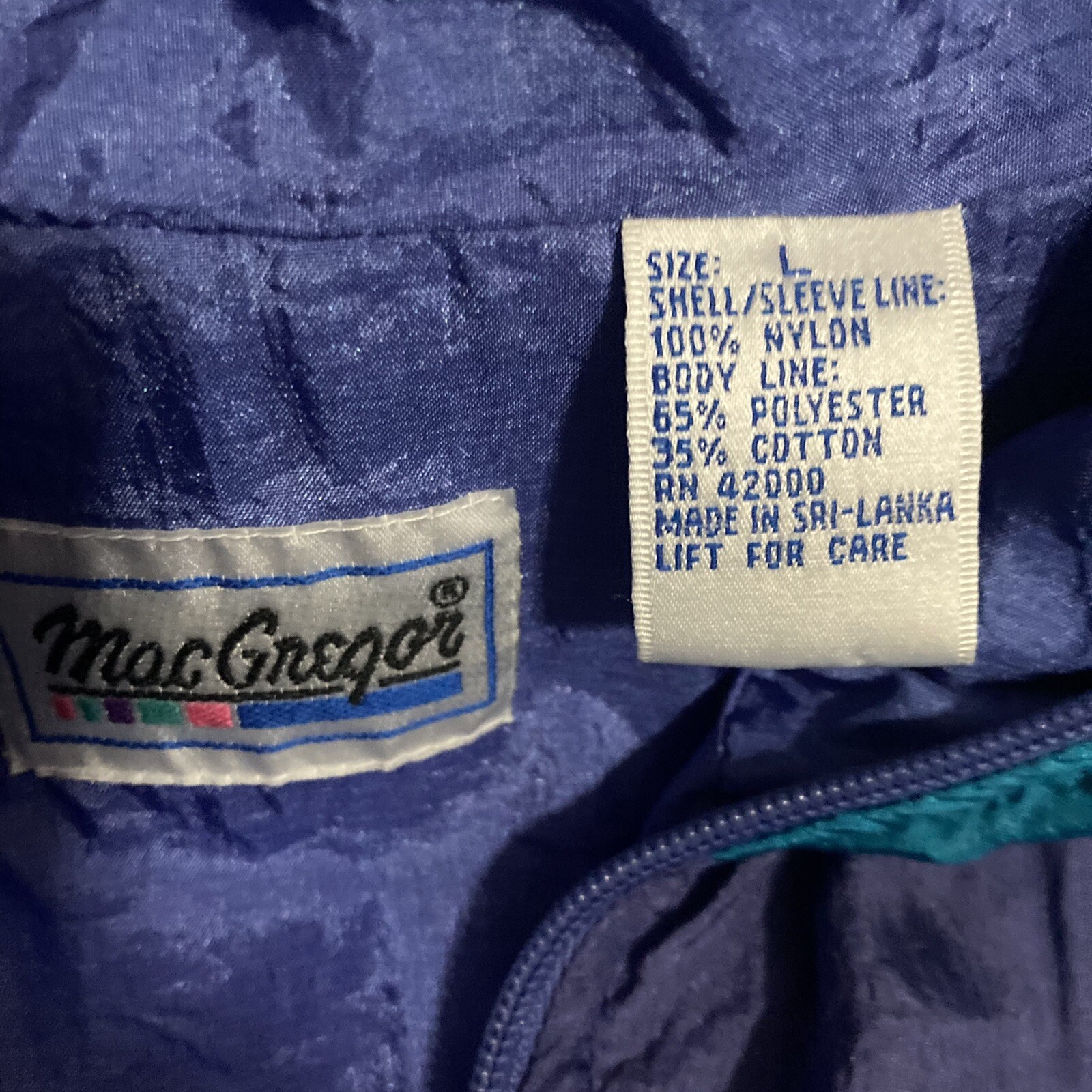 VTG 1990s Womens Track Jacket Windbreaker McGregor Size L STAIN