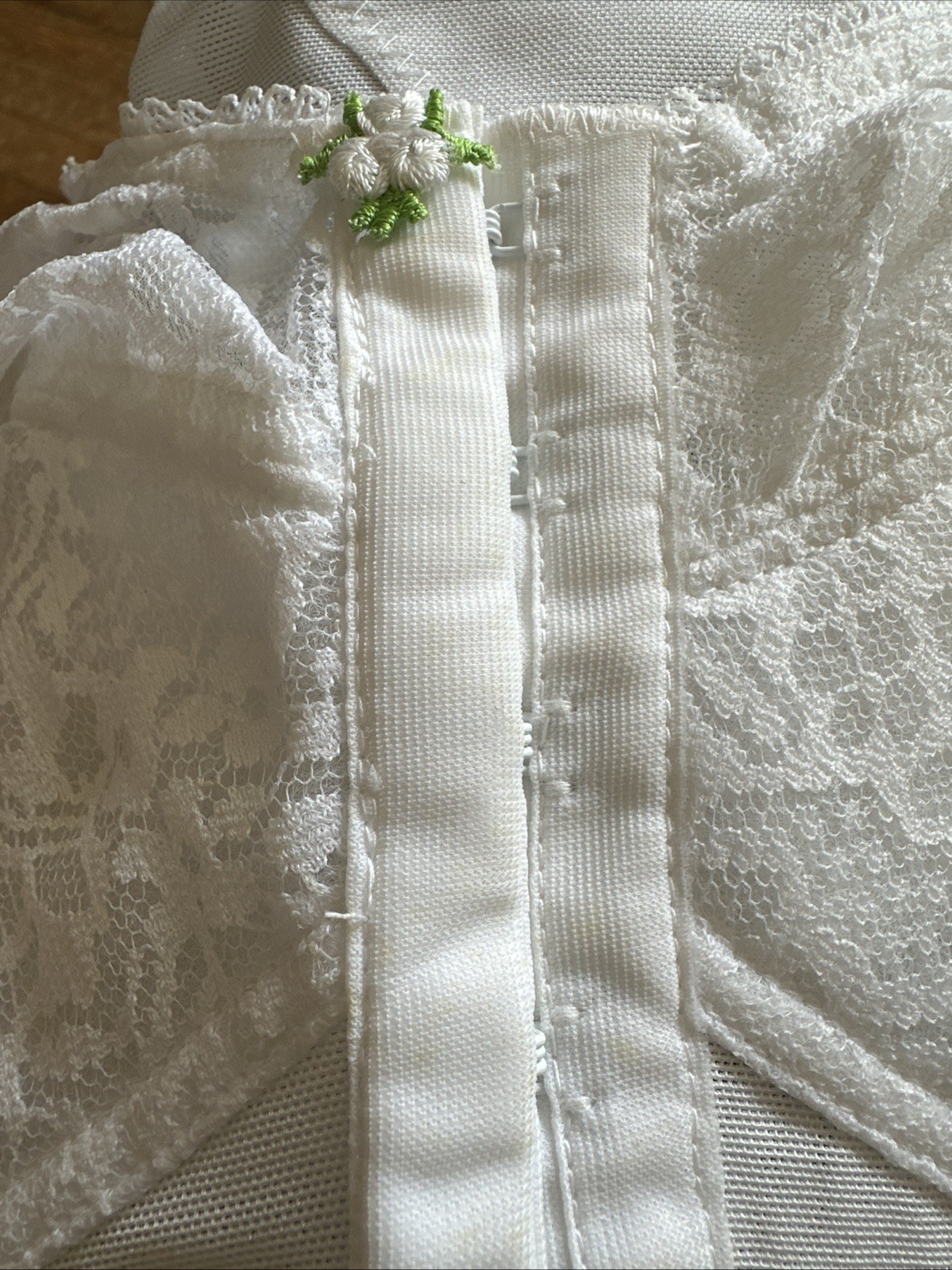 Vintage NOS Gelmart Posture Bra 42C White Lace Front Closure Back Support 5487