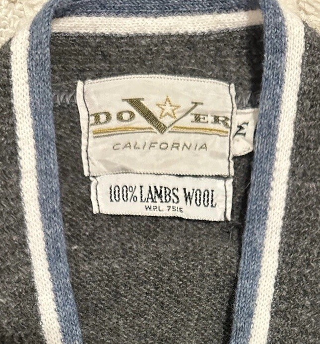 Vintage Dover Sweater Vest, Lambs Wool Medium, Gray