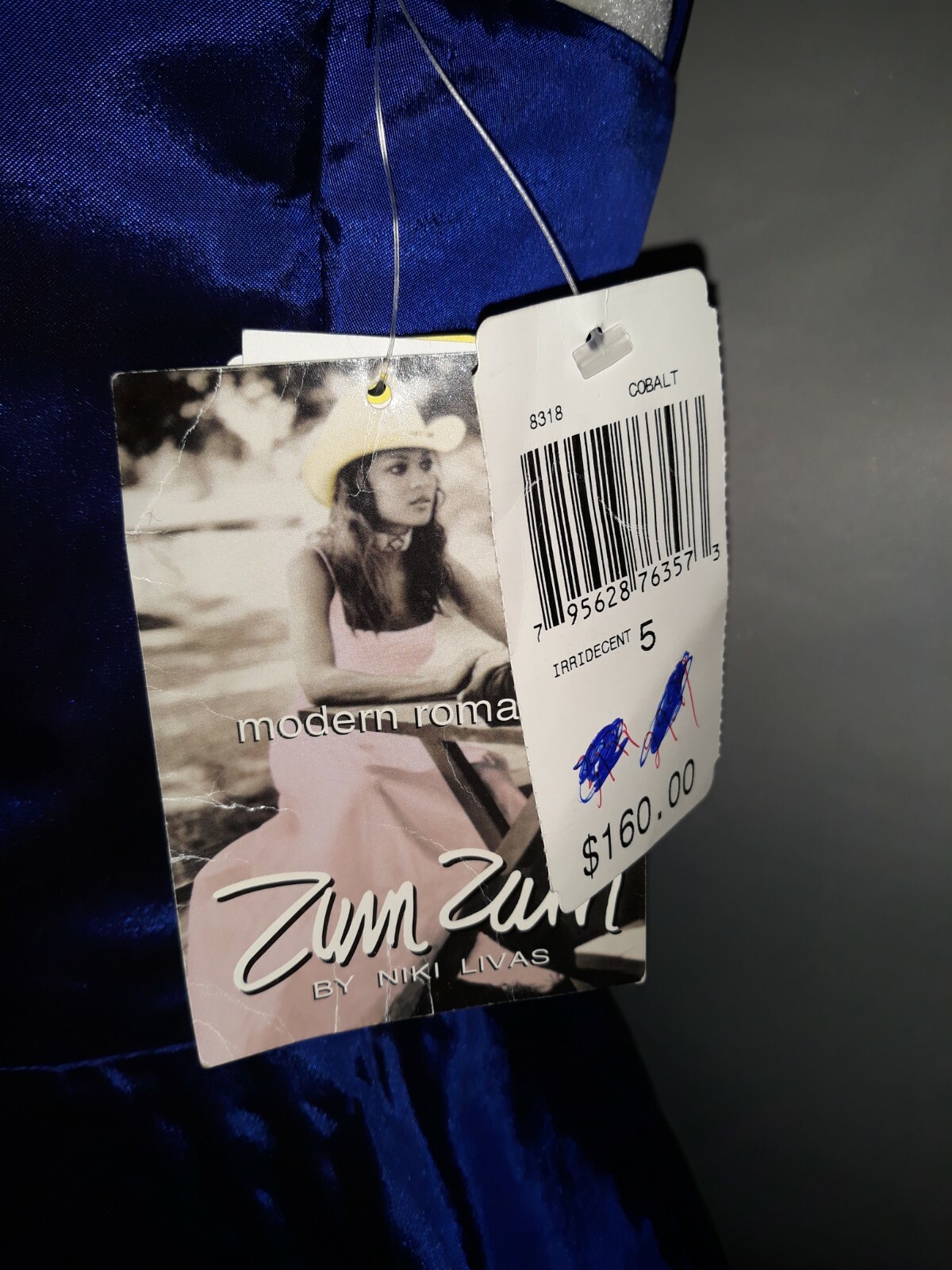 NWT Vintage Zum Zum By Niki Livas Cobalt Irridecent Women’s Dress Size 5-6