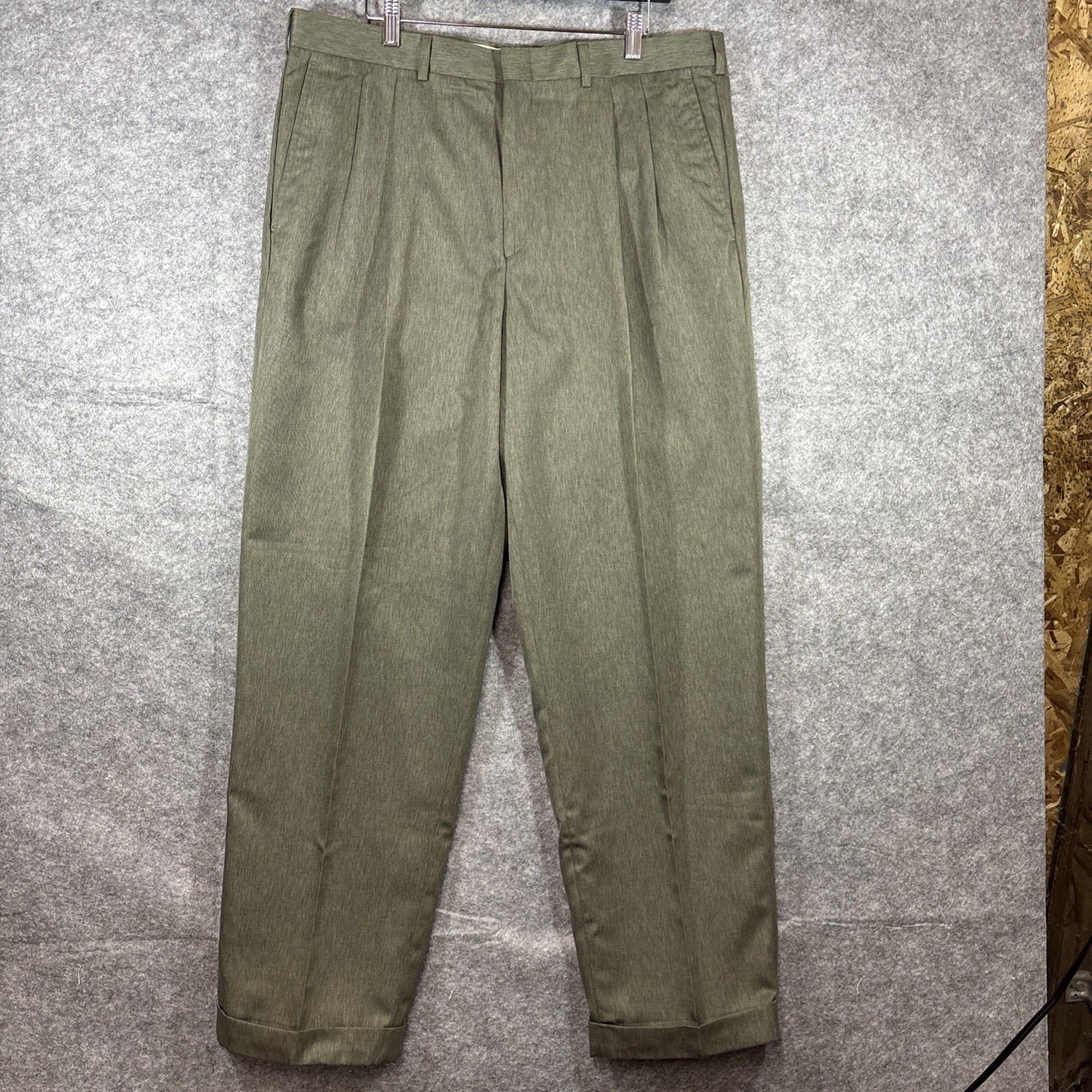 VTG 80s Farah Brown Polyester Pleated Pants 28×25 Disco Saturday Night Fever