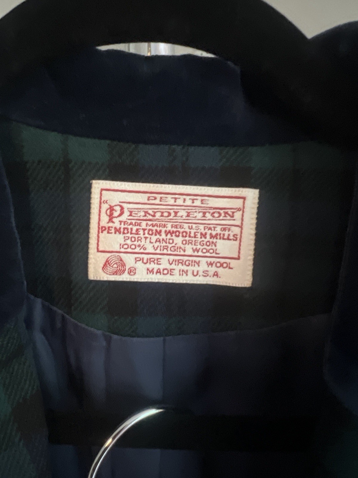 Vintage Pendleton Black Watch Tartan Wool Suit Set Petite 10 USA Velvet Collar