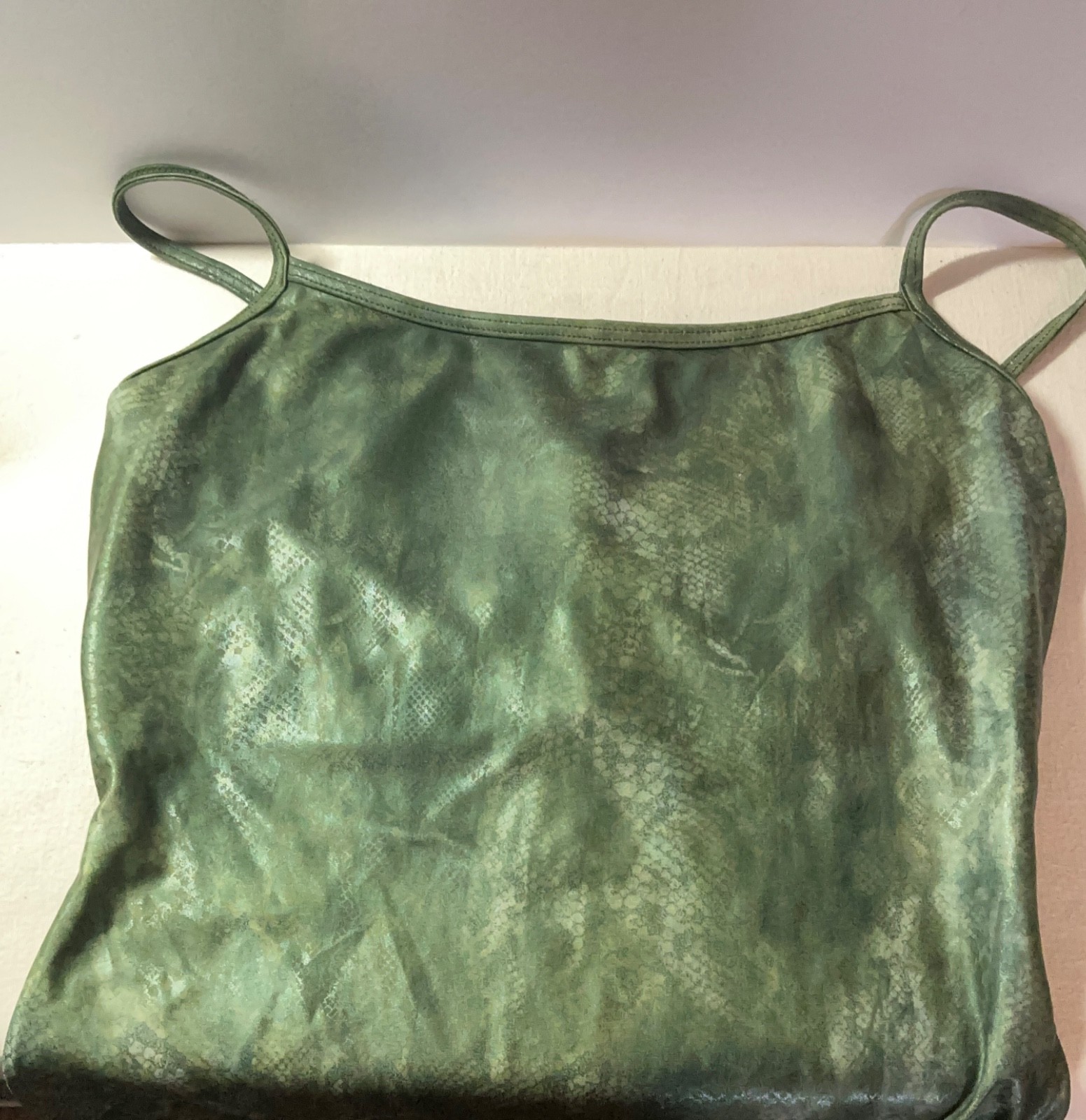 Cazimi vintage Green snakeskin pattern underwire 8D rare modest one piece swimsu