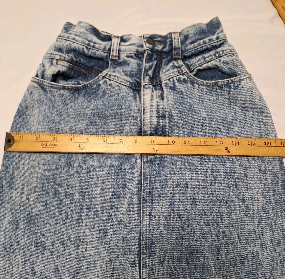 Rio by Stephen Mardon Skirt Sz 3/4 Acid Washed Vintage 80s/90s High Waist