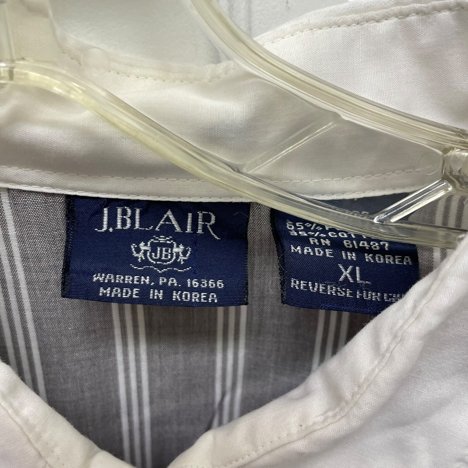 Blair Men’s Shirt Size XL Full Zip Brown Stripes Short Sleeve Korea Vintage 70s