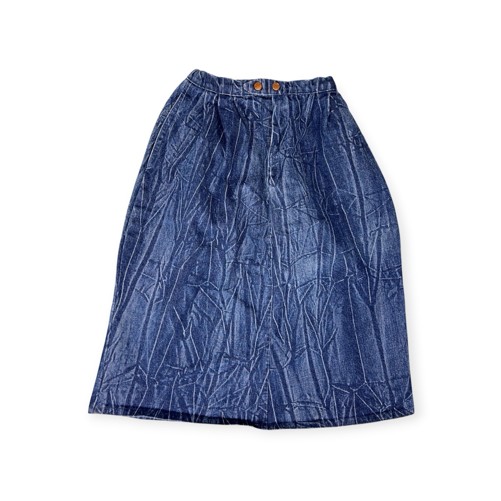 VINTAGE REDLINE SELVAGE DENIM JEANS SKIRT ACID WASH NEW WAVE WESTERN WEST CAL 45