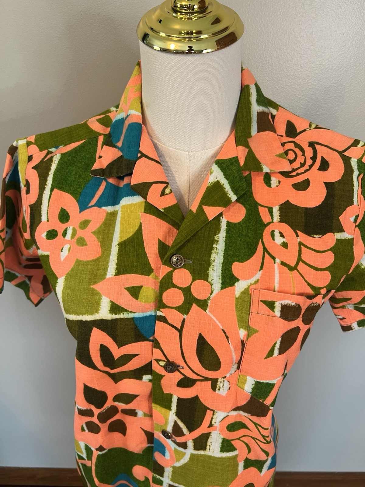 Vintage Ululani Hawaii Floral Hawaiian Aloha Shirt Womens Tiki See Measurements