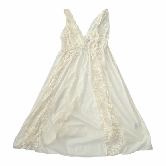 Avidlove ivory Lace Babydoll Dress Large Fairycore Coquette Festival Rave Bridal