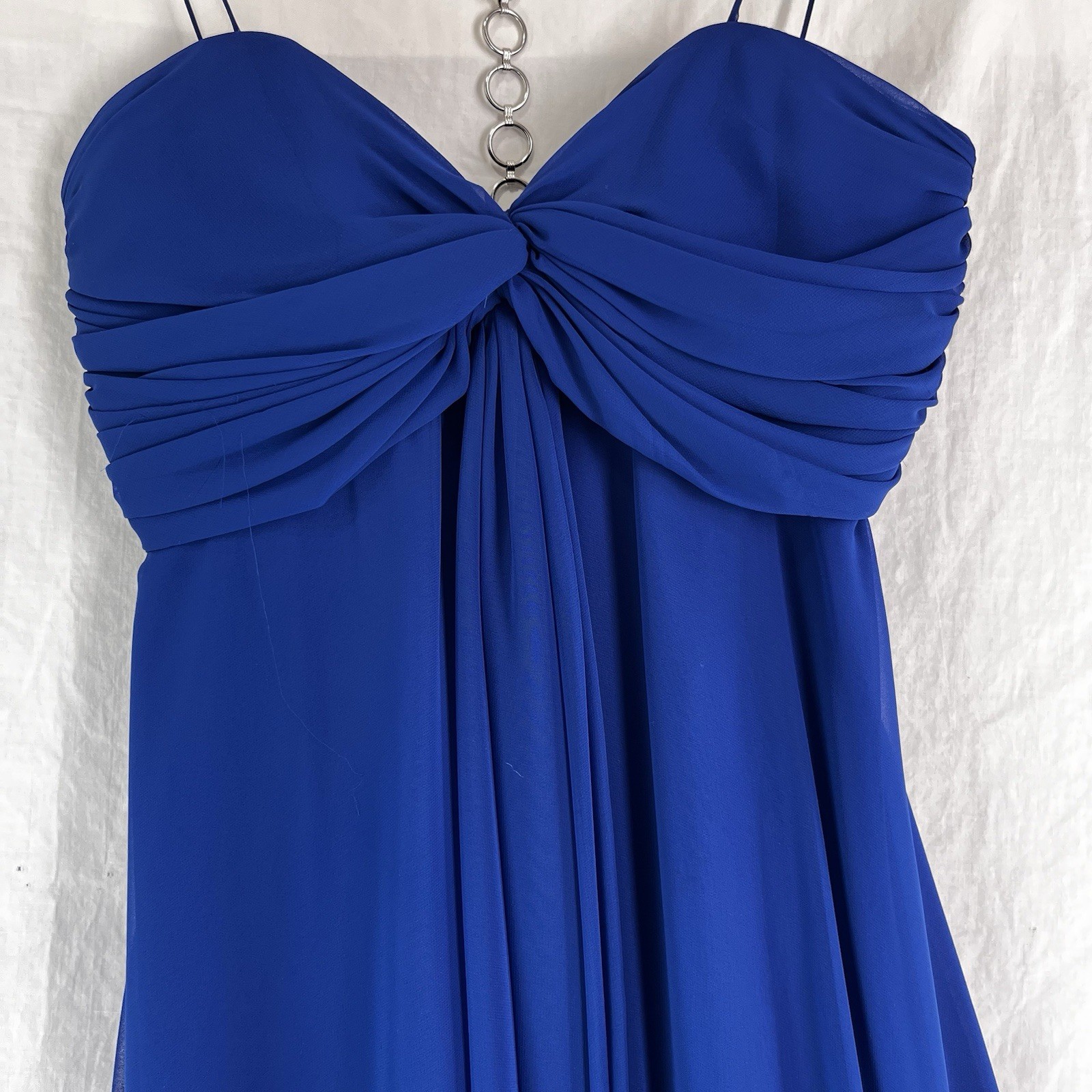 Vintage Dress Pamela Edwards Blue Size 8 Babydoll Layered Flowy Formal Midi Gown