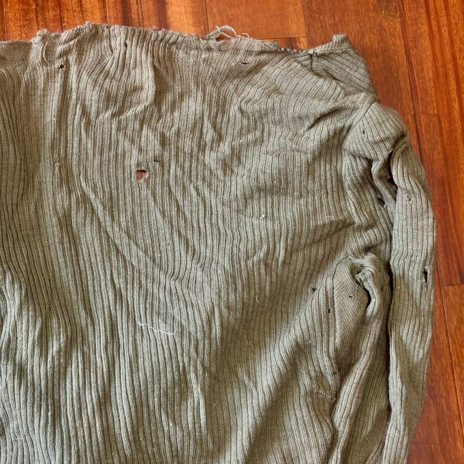 Vintage 1940s Wool Sweater Lot Black Green Wounded Bird As Is Repair Project
