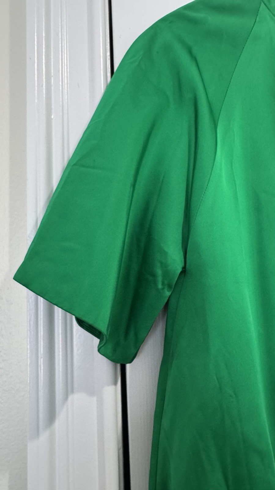 VTg Lilli Diamond Swing Coat Green Fully Lined 3/4 Sleeve Top Button