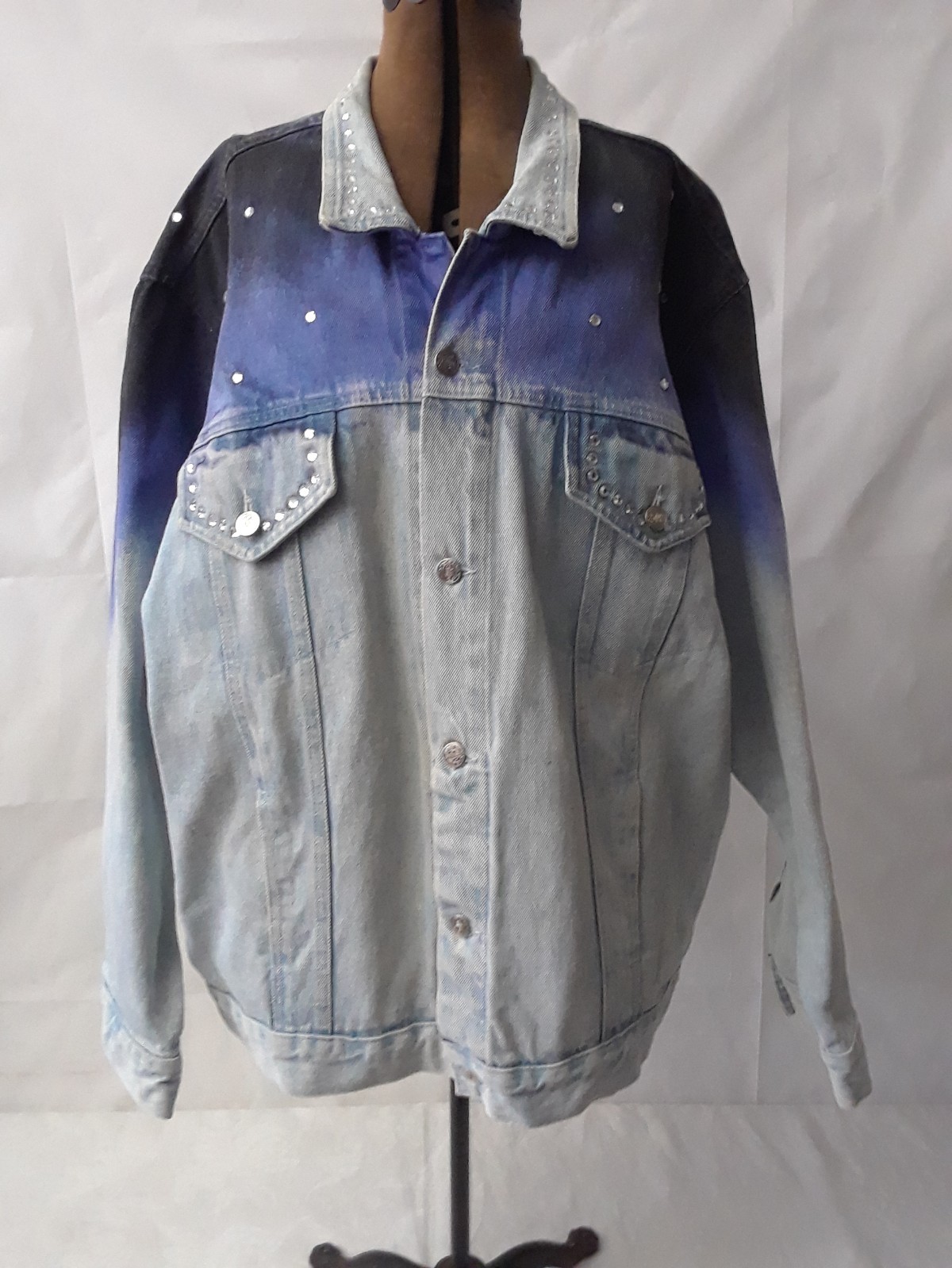 Vintage Denim Jacket Size Large JUST BRASS INC. Freeport NYC Large U.S.A. Made