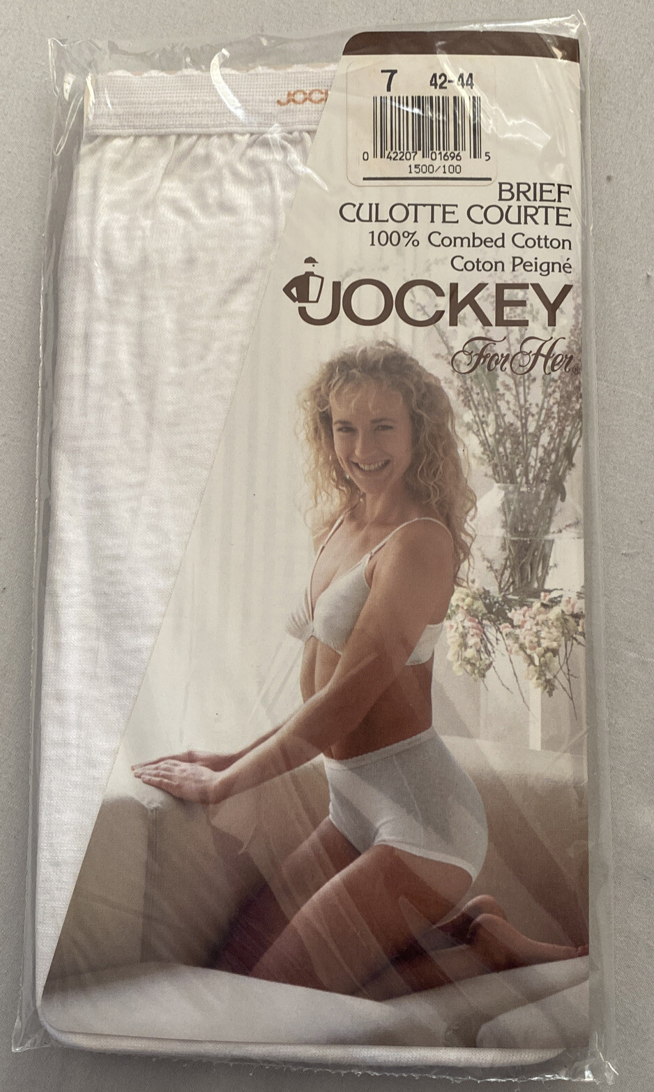 Vintage NEW Jockey For Her Panties Brief White Size 7 (42-44)Culottes Courte