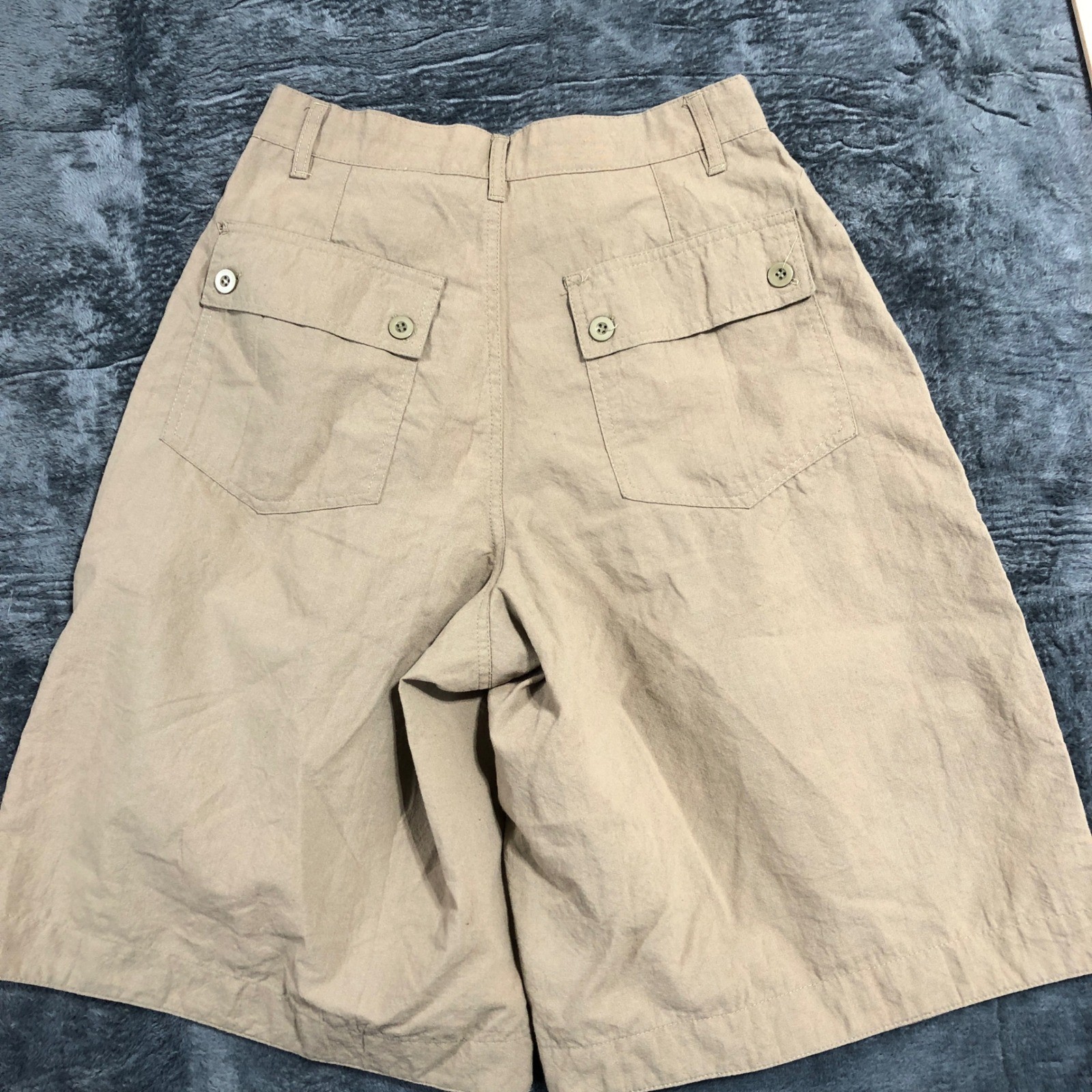 Bugle Boy Juniors Shorts Womens 9/10 Khaki Tan Pleated High Waist Vintage 90s