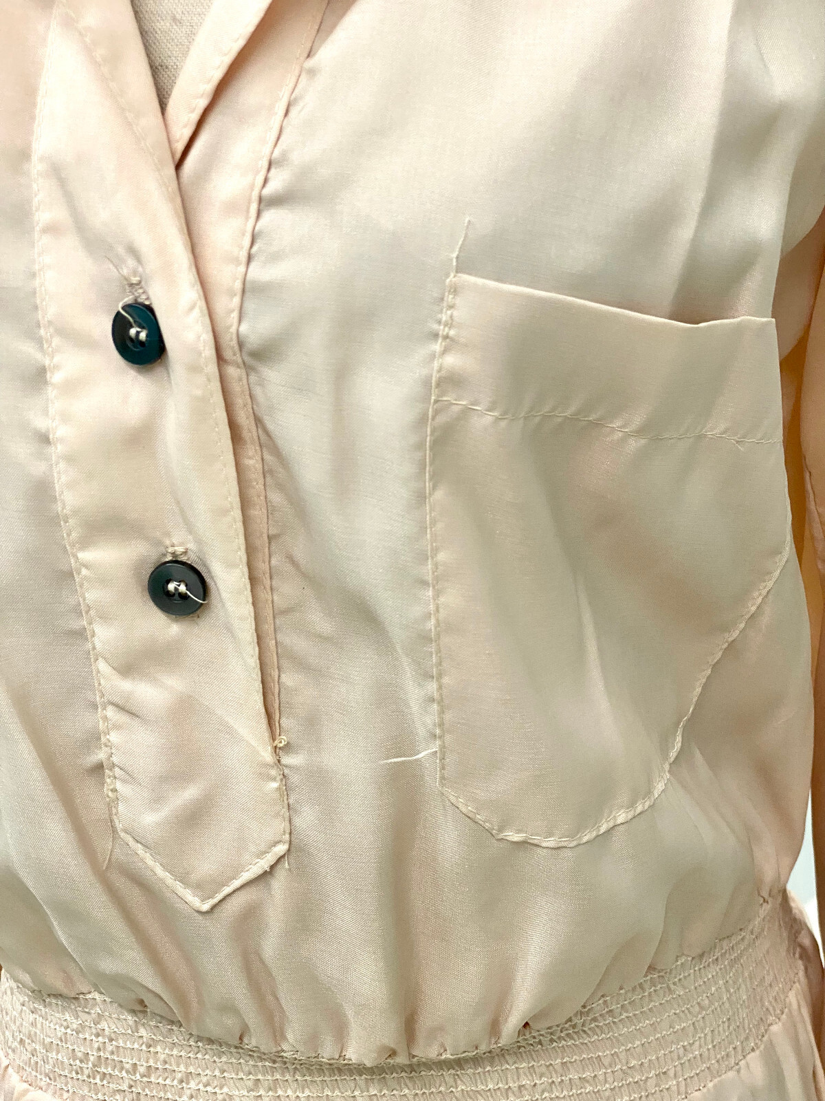 Vintage 70’s Irene Kasmer California Light Tan Dress Secretary Med- Large