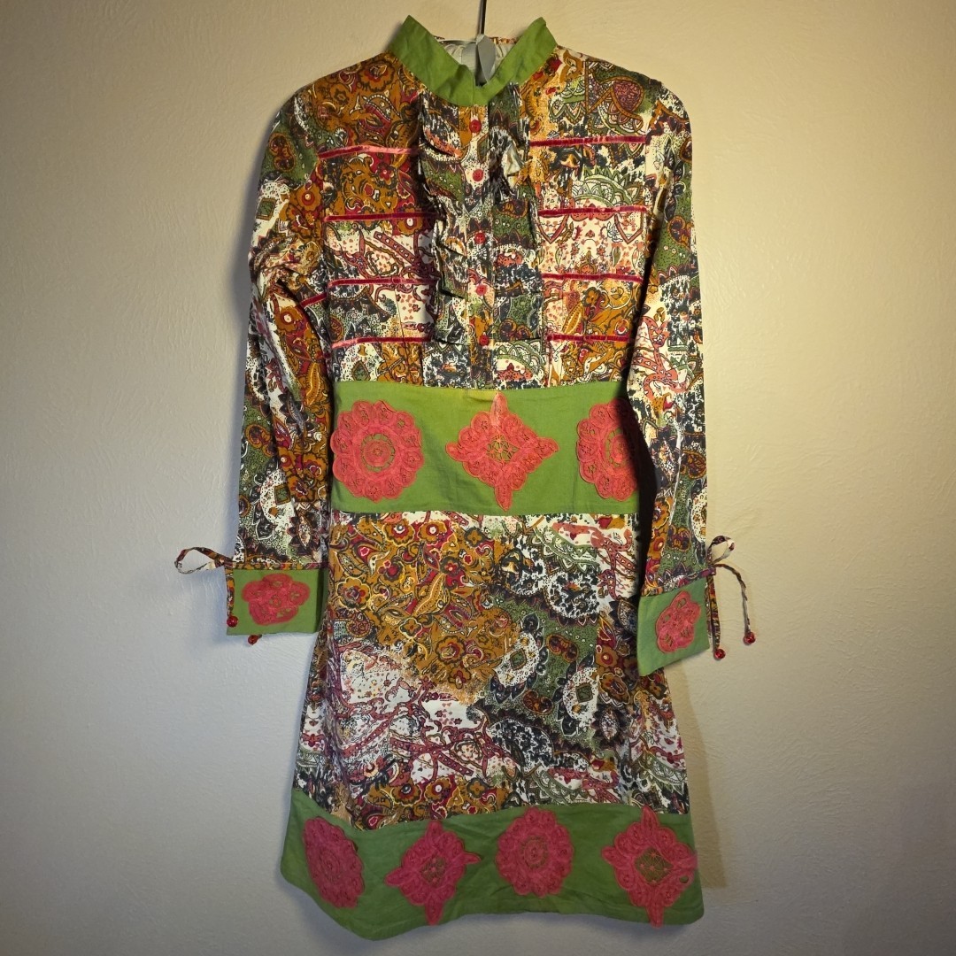 Vintage Boho Festival Dress Women’s Small Med Amarti Retro 60s/70s Hippie Chic *