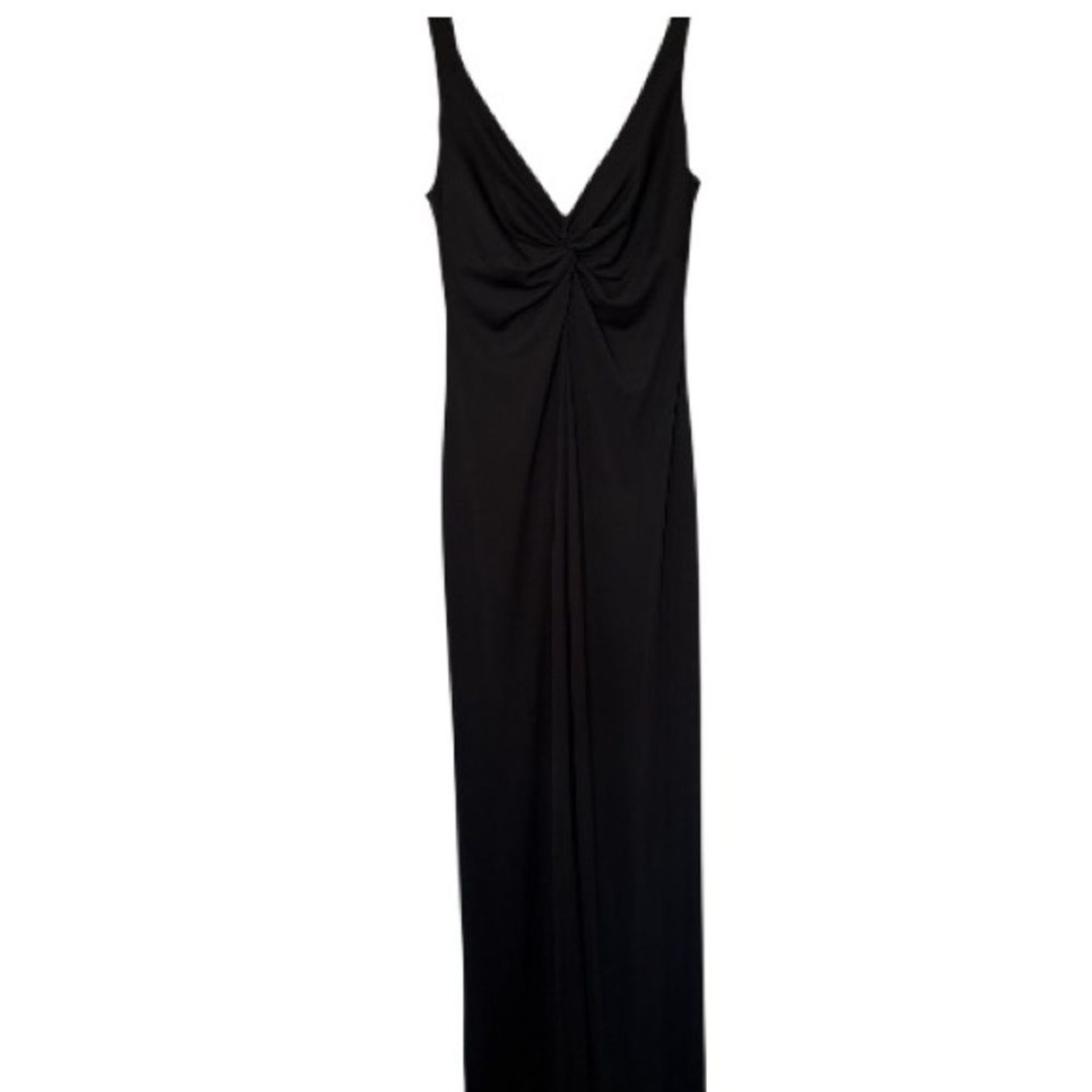 Laundry by Shelli Segal Black Twist Front Low Back Maxi Dress 6
