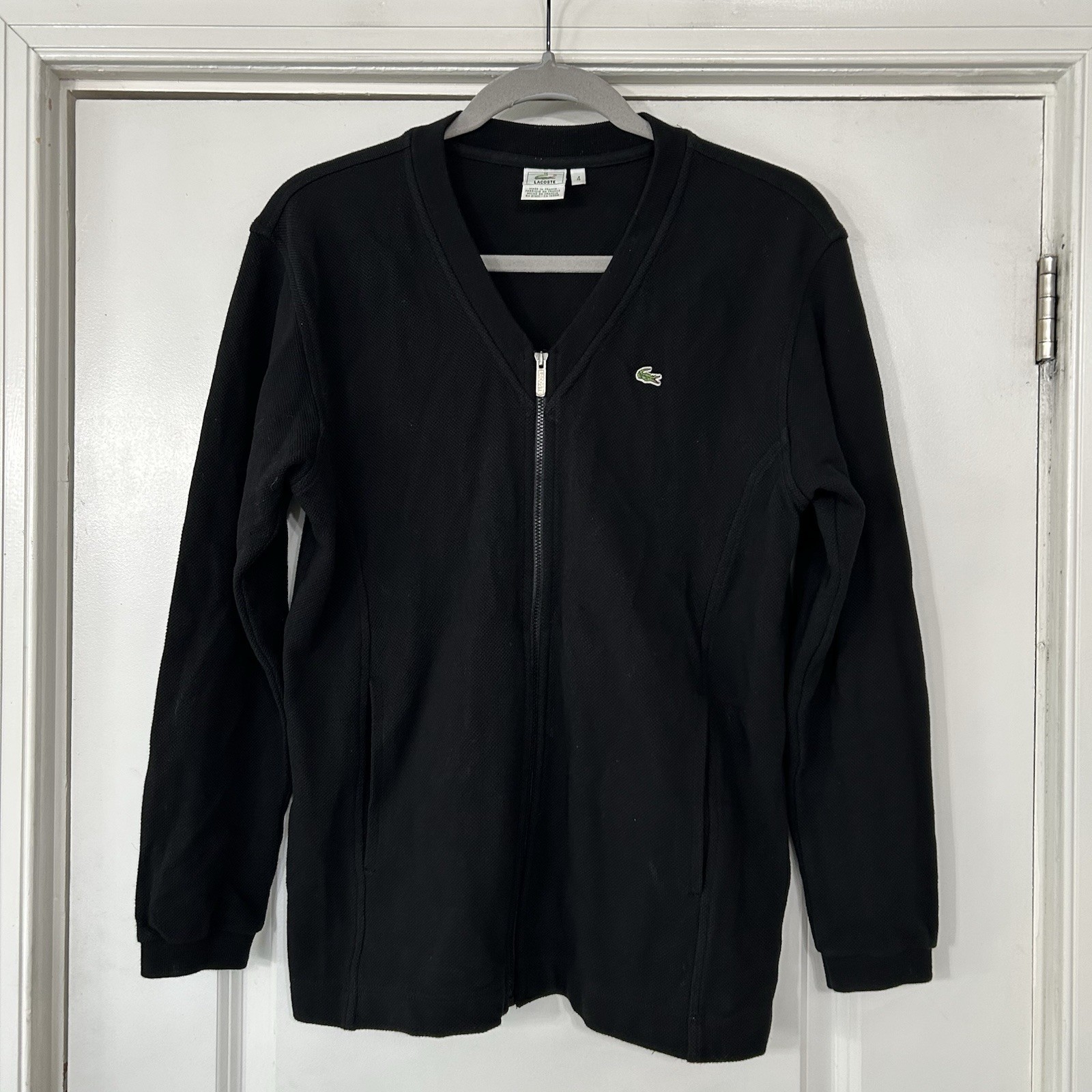 VTG Lacoste Zip Up Cardigan Sweater Women’s Size 4 (EU36) France Knit Preppy VG